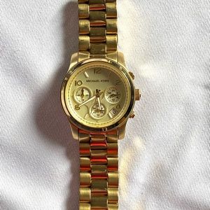 Iconic Michael Kors MK5055 Runway Gold Plated Stainless Steel Chronograph Watch